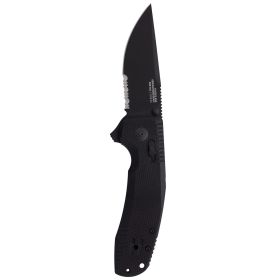 Sog Sog-Tac Xr Serrated 3.39" Folding Pocket Knife (Blackout)