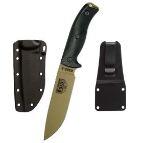 Esee-6 1095 Carbon Steel Black Sheath (Dark Earth Blade Black G10 3D Handle)