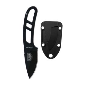 Esee Candiru 2″ Fixed Blade Knife Black Blade & Black Sheath