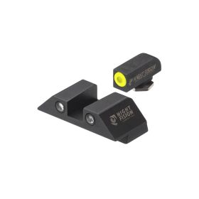 Night Fision Tritium Night Sights For Glock 42/43/43X Yellow Tritium Front Ring/Square Tritium Black