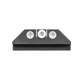 Night Fision Tritium Night Sights For Glock 42/43/43X - White Front Ring/U-Notch White Rear Rings