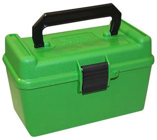 Mtm Deluxe Flip-Top Rifle Ammo Box 50 Round (Green)