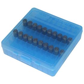 Mtm Flip-Top Rifle Ammo Box 100 Round (Clear Blue)
