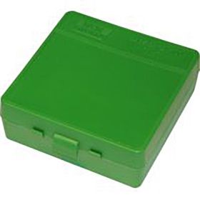 Mtm Flip-Top Rifle Ammo Box 100 Round (Green)
