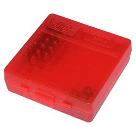 Mtm Flip-Top 44/45 Colt Long Pistol Ammo Box 100 Round (Clear Red)