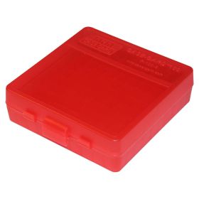 Mtm Flip-Top Pistol Ammo Case 9Mm/380 Acp 100 Round (Clear Red)