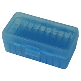 Mtm Flip-Top Pistol Ammo Case 38 Sp/357 50 Round (Clear Blue)