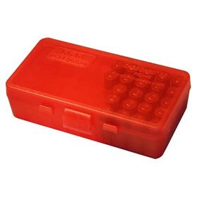Mtm Flip-Top Pistol Ammo Case 44 Rem. Mag/45 Long Colt 50 Round (Clear Red)
