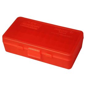 Mtm Flip-Top Pistol Ammo Case 10Mm/40 S&W/45 Acp 50 Round (Clear Red)