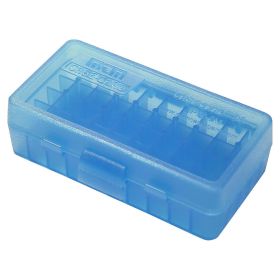 Mtm Flip-Top Pistol Ammo Case 9Mm/380 Acp 50 Round (Clear Blue)