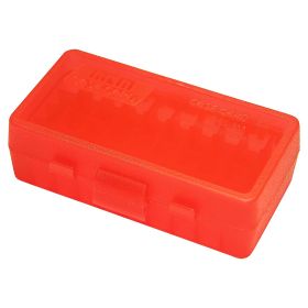 Mtm Flip-Top Pistol Ammo Case 9Mm/380 Acp 50 Round (Clear Red)