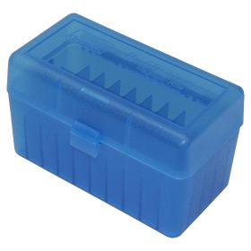 Mtm Flip-Top Magnum Rifle Ammo Box 50 Round (Clear Blue)