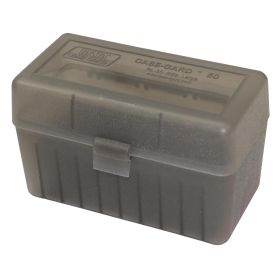 Mtm Flip-Top Large Rifle Ammo Box 50 Round (Clear Smoke)
