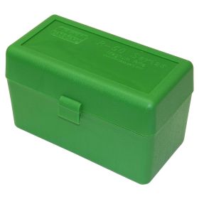 Mtm Flip-Top Magnum Rifle Ammo Box 50 Round (Green)