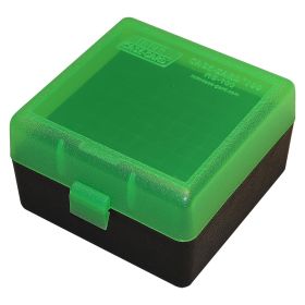 Mtm Rifle Ammo Box 100 Round Flip-Top 223 204 Ruger 6X47 (Green/Black)