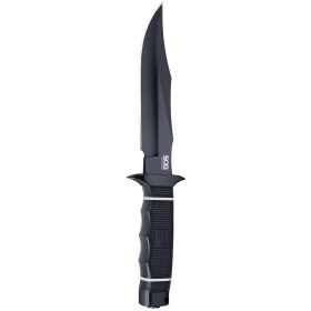 Sog Tech Bowie - Fixed 6.4" Black Plain Blade Kraton Handle Kydex Sheath