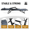 Portable Dual Purposes Extendable Folding Reclining Chair Grey