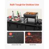 Camping Kitchen Table, Folding Outdoor Cooking Table, 3 Adjustable Heights, Aluminum Lightweight Portable Cook Station with Storage Organizer
